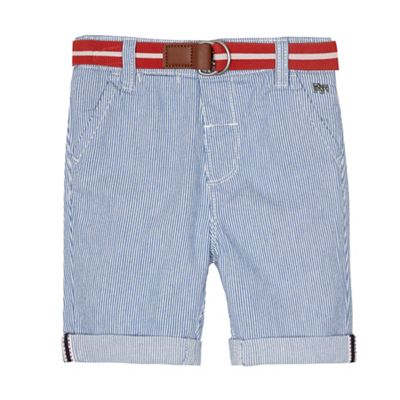 Boys' blue striped belted shorts